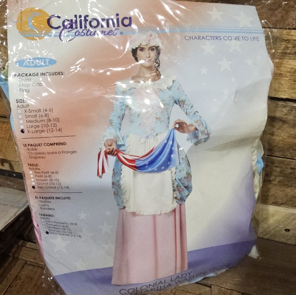 Colonial Betsy Ross Women's Costume - Blue and Pink Size Extra Large - Picture 2 of 6